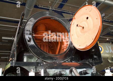 The steam locomotive named 'City of Birmingham' on exhibition at Thinktank (Birmingham Museum of Science & Industry) Images from 2005, Train, Transport, Engine Stock Photo