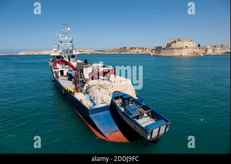 Tuna fishing boat in Malta Stock Photo