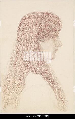 Pre Raphaelite Side Profile Maria Zambaco - Profile Study, 1866. Sculptor and artist's model of ...