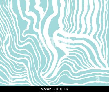 White abstract waves on blue background. Simple colorful vector hand drawn texture. Stock Vector