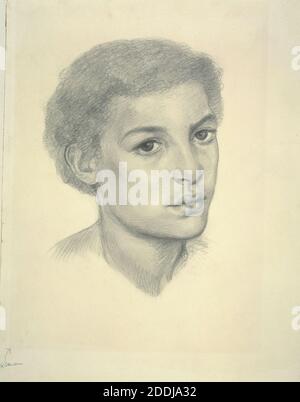 The Beloved - Study for the Black Girl, 1865-66. Artist: Dante Gabriel ...