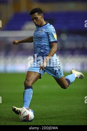 Coventry City's Sam McCallum during the Sky Bet Championship match at St Andrews Trillion Trophy Stadium, Birmingham. Stock Photo