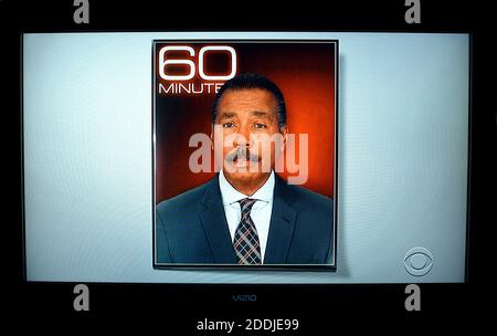 A television screenshot of Bill Whitaker, a correspondent for the CBS weekly program 60 Minutes. Stock Photo