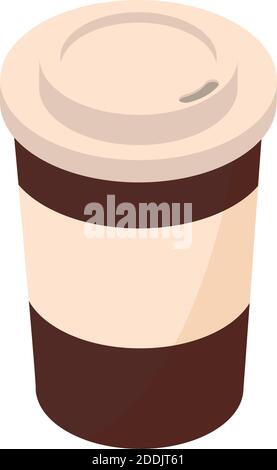 takeaway coffee cup brewing isometric icon design vector illustration Stock Vector