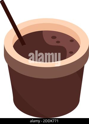 coffee paper cup brewing isometric icon design vector illustration Stock Vector