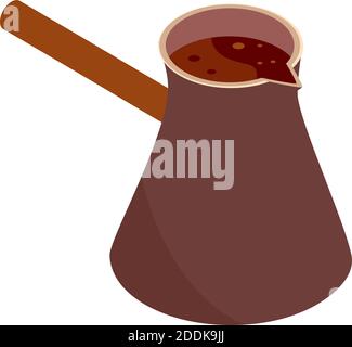 cezve coffee pot brewing isometric icon design vector illustration Stock Vector
