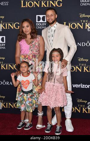 Hollywood, California, USA 9th July 2019 American Basketball player Stephen  Curry wife Ayesha Curry and daughters Riley Curry and Ryan Curry attend the  World Premiere of Disney's 'The Lion King' on July