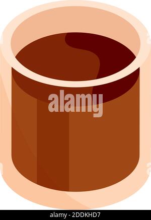coffee glass cup beverage brewing isometric icon design vector illustration Stock Vector