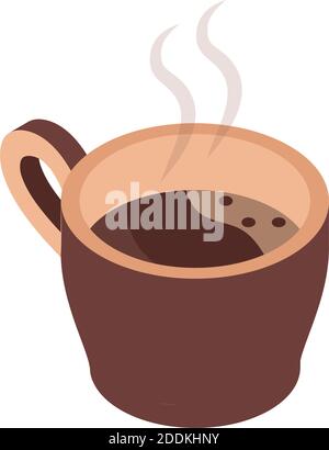 hot coffee cup brewing isometric icon design vector illustration Stock Vector