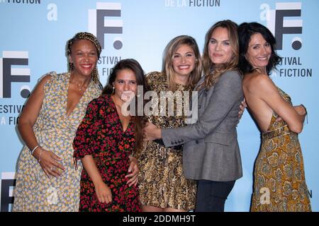 Naima Rodric, Marthe Fieschi, Jennifer Dubourg-Bracconi, Melanie Maudran and Maelle Mietton attending a Photocall as part of the 21st Festival of TV Fiction at La Rochelle, France on September 14, 2019. Photo by Aurore Marechal/ABACAPRESS.COM Stock Photo