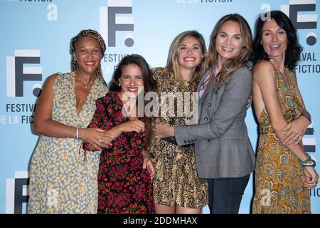 Naima Rodric, Marthe Fieschi, Jennifer Dubourg-Bracconi, Melanie Maudran and Maelle Mietton attending a Photocall as part of the 21st Festival of TV Fiction at La Rochelle, France on September 14, 2019. Photo by Aurore Marechal/ABACAPRESS.COM Stock Photo