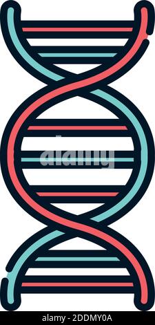 health medical dna molecule genetic vector illustration line and fill Stock Vector