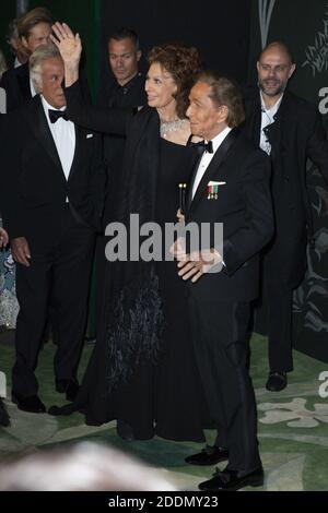 Sophia Loren and Valentino Garavani attend the Green Carpet Fashion Awards  during the Milan Spring/Summer 2020 Fashion Week on September 22, 2019 in  Milan, Italy. Photo by Marco Piovanotto/ABACAPRESS.COM Stock Photo 