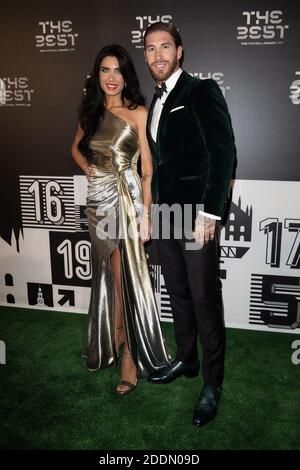 Sergio Ramos and his wife Pilar Rubio attend the green carpet prior to The Best FIFA Football Awards 2019 at the Teatro Alla Scala on September 23, 2019 in Milan, Italy. Photo by David Niviere/ABACAPRESS.COM Stock Photo