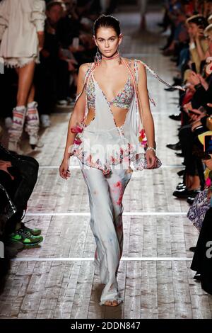 Kaia Gerber walks on the runway at the Nina Ricci fashion show during ...