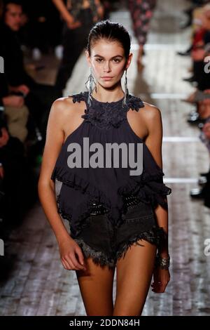 Kaia Gerber walks on the runway at the Nina Ricci fashion show during ...