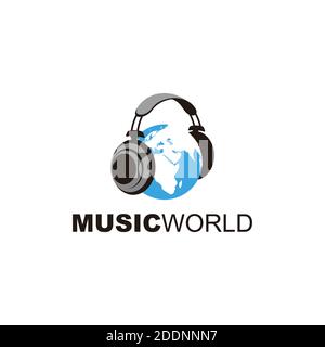 world with icon music sound Stock Vector