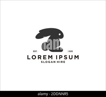 rabbit logo symbol silhouette Stock Vector