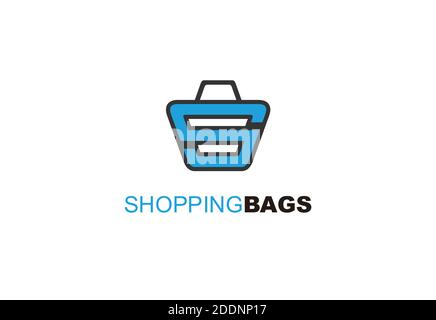 shopping bag logo with letter s Stock Vector