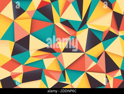 Multicolor geometric rumpled triangular low poly style gradient illustration graphic background. Vector polygonal design for your business. Stock Vector