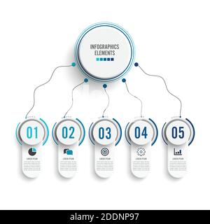 Abstract infographics number options template. Vector illustration. Can be used for workflow layout, diagram, business step options, banner, web. Stock Vector