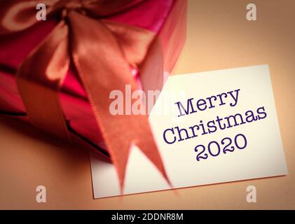 Merry Christmas 2020 with colorful decoration. Wishing you wonderful memories during this joyous season. Stock Photo