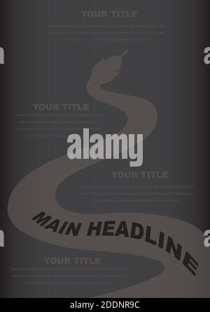 Black snake layout design. Vector illustration. Stock Vector