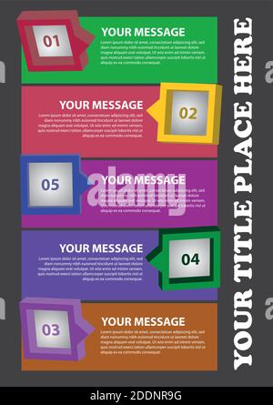 3D boxes layout with area for own copy. Vector illustration. Stock Vector