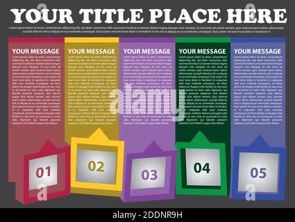 3D boxes layout with area for own copy. Vector illustration. Stock Vector