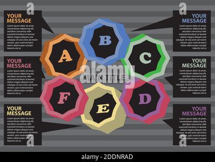 Layout design for progress circle with different colors. Vector illustration. Stock Vector