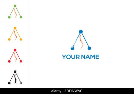 Spinal surgery abstract A logo vector , flat spine orthopedic therapy diagnostic center sign, medical analysis of vertebrae, hospital logotype symbol Stock Vector