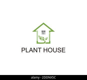 plant house logo symbol Stock Vector