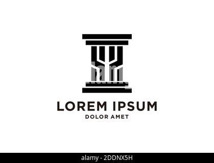 building pole icon symbol, historical building elements Stock Vector