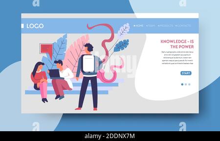 Online education and knowledge receiving distant studying and learning Stock Vector