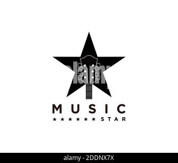 music star logo illustration design Stock Vector