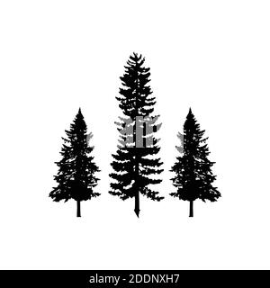 tree pine logo silhouette Stock Vector