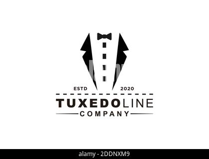 tuxedo ribbon line symbol inspiration design Stock Vector