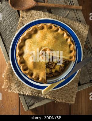 Meat and potato pie. Northern England Food UK Stock Photo