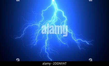 Closeup of Beautiful Realistic Impact of lighting Strikes or lightning bolt, electrical storm, thunderstorm with flashing lightning ,4k High Quality, Stock Photo