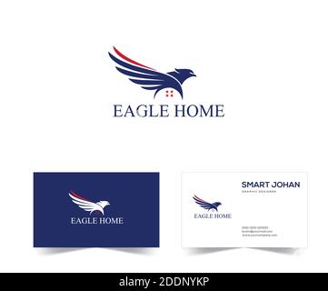 Eagle Mortgage Logo . Eagle Home Logo Design stock vector Illustration. eagle house Logo . Eagle real estate logo template American. Stock Vector