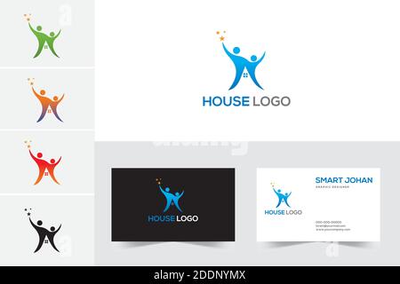 Real estate logo icon with shine graphic element. Stock Vector