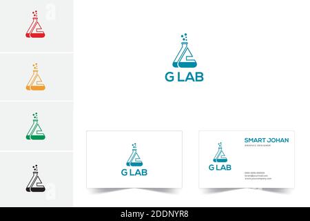 G and gl Lab Logo Template Stock Vector