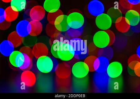 Multi-colored bokeh. Bright background. Abstract picture. Illustration. Stock Photo