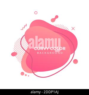 Modern liquid abstract element graphic gradient flat style design fluid vector colorful illustration banner simple shape template for presentation, fl Stock Vector