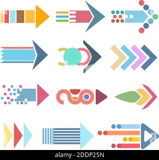 Set of colorful abstract arrow icons Stock Vector