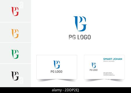 PG and gp company  letter logo template Stock Vector