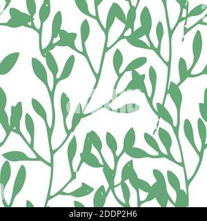 Herbs and foliage green seamless pattern vector Stock Vector