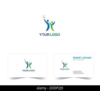 vector logo illustration business career success. Creative logo for agency. icon of man and women Stock Vector