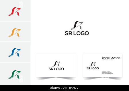SR Letter Logo Design with Creative Modern Trendy Typography. Stock Vector