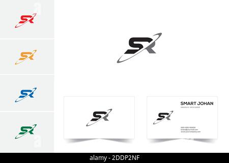 SR Letter Logo Design with Creative Modern Trendy Typography. Stock Vector
